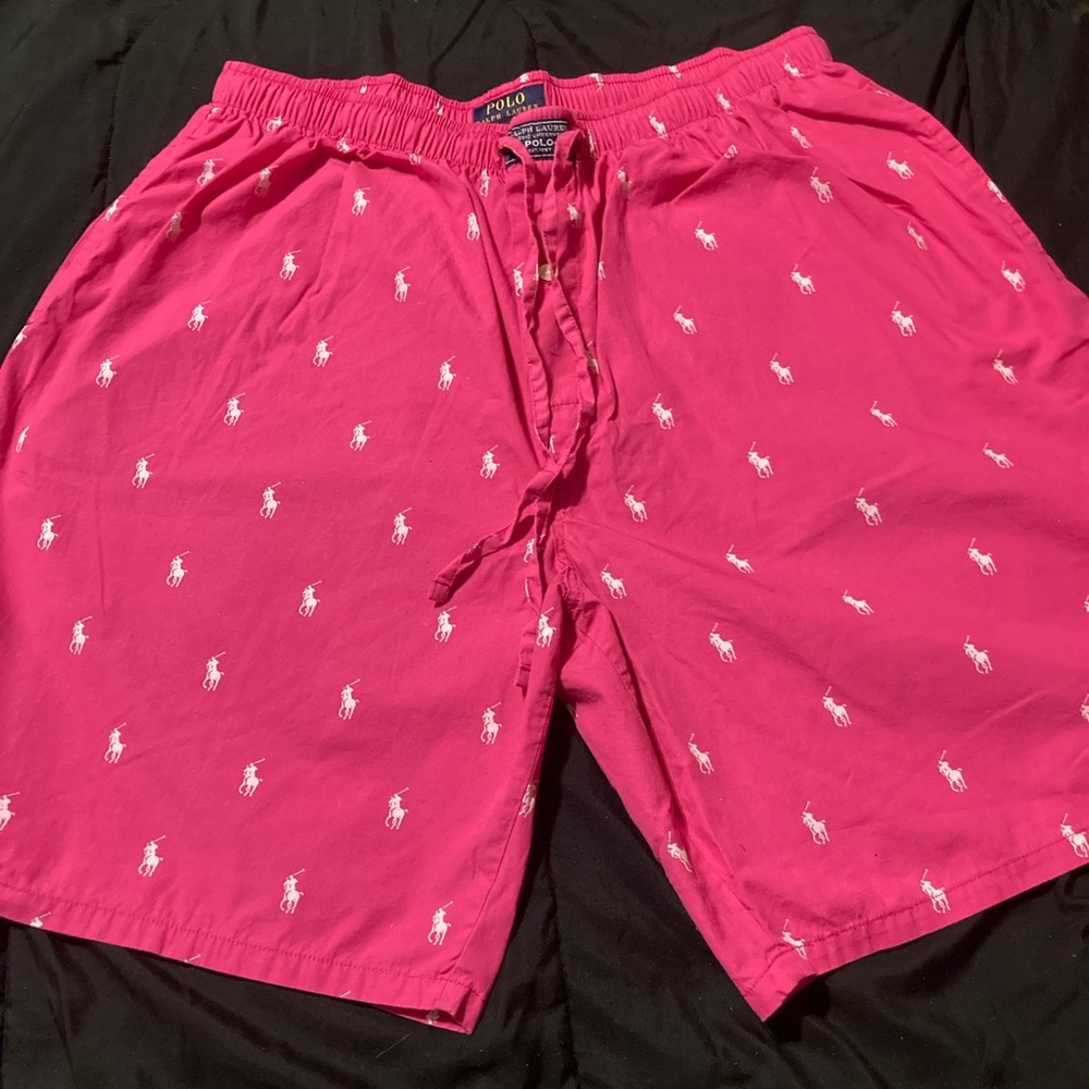 Ralph Lauren Men's Bright Pink Swim Trunks Size Large